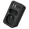 Power splitter MACLEAN MCE249 F/B – 2 prese AC (16A + 6A) con 2×USB-A e 2×USB-C PD 20W, spina EU, nero