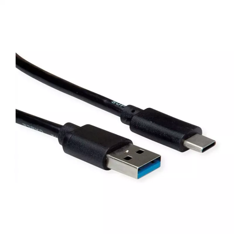 Cavo USB 3.2 Gen 1 ROLINE RM, A-C, MA/MA, nero, 1 m