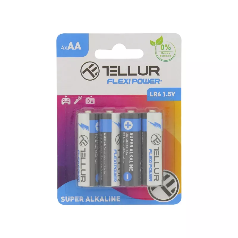 Batteria Tellur Flexi Power AA LR6 1,5 V set da 4 pezzi