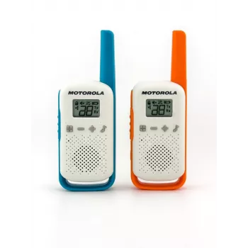 Motorola Talkabout T42 – walkie-talkie, confezione da 2 (arancione-blu)