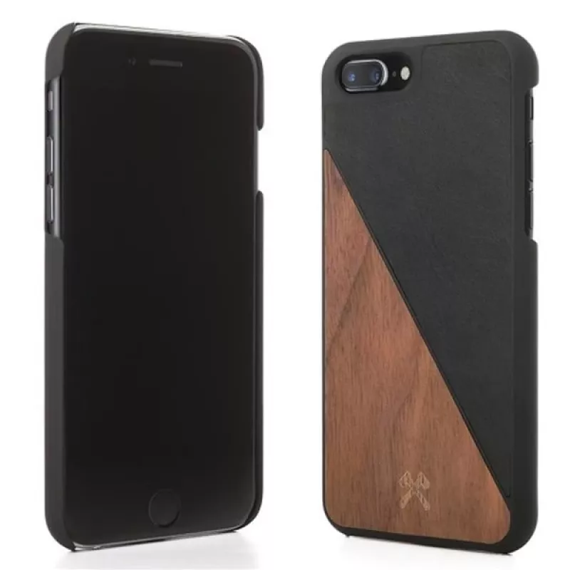 Custodia in legno e pelle Woodcessories EcoSplit per iPhone 7 Plus / 8 Plus — noce nero