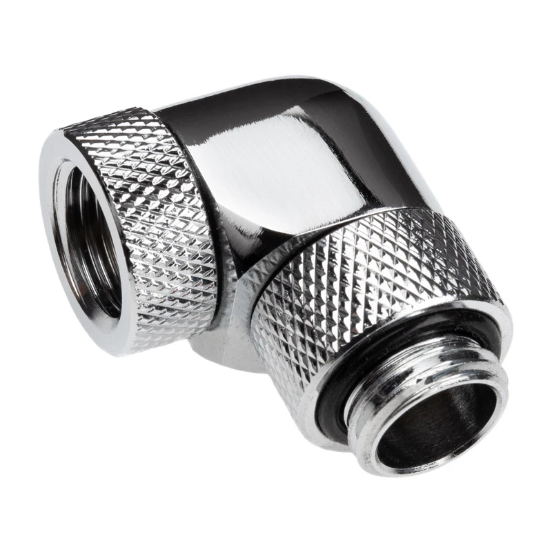 Alphacool Eiszapfen Connector Series - adattatore di montaggio angolare per sistema di raffreddamento a liquido - argento nichel