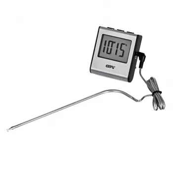 Termometro alimentare GEFU sonda digitale 0–250 °C, acciaio inox, sensore 16 cm