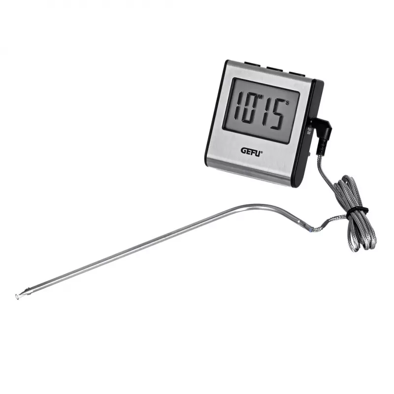 Termometro alimentare GEFU sonda digitale 0–250 °C, acciaio inox, sensore 16 cm
