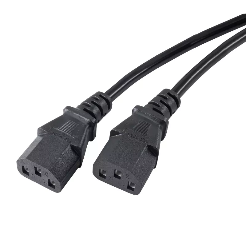 Akyga AK-PC-04A cavo di distribuzione corrente CEE 7/7 a 2x IEC C13, 1,8 m, nero