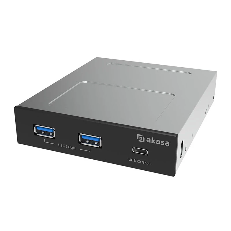 Pannello Akasa USB 20Gbps Type-C con due porte Type-A da 5Gbps