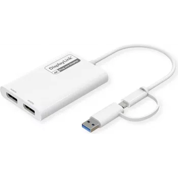 ROLINE adattatore display USB Type C A - Dual DP 4K60 ST/BU - adattatore - digitale/dati (12.03.3207)