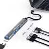 Qoltec 53790 hub adattatore USB-C 3.1 5in1 | USB-C PD | USB-C | 2x USB 2.0 | USB 3.0