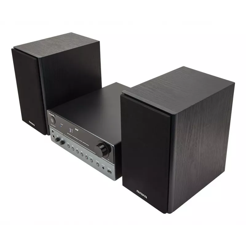 Microsistema audio domestico Aiwa MSBTU-700DAB — 25 W RMS, DAB+/FM, Bluetooth 10 m, vano CD, display LED, nero/blu artico