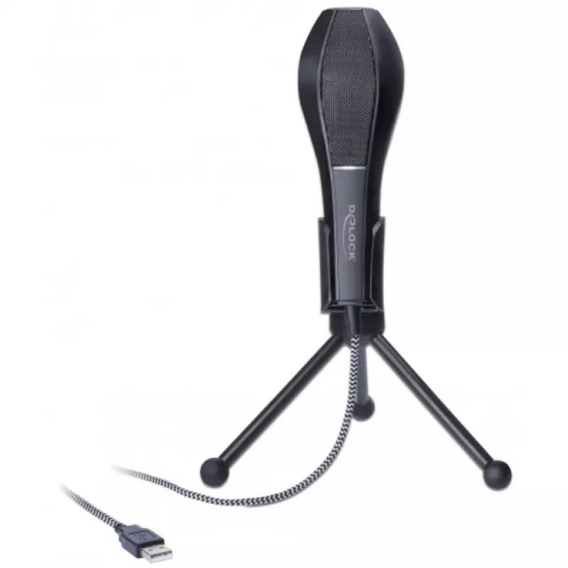 Microfono a condensatore USB con supporto da tavolo - ideale per gaming, Skype e canto