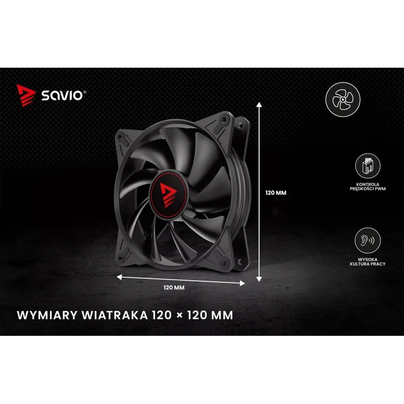 SAVIO BLADE X1 set di ventole, 3 x 120 mm, PWM a 4 pin, nero