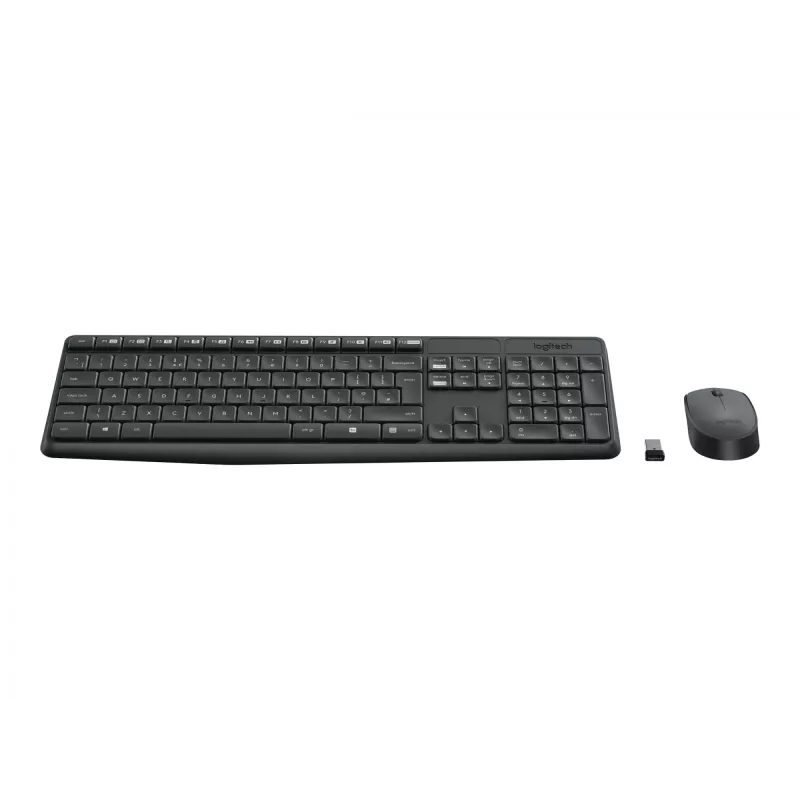 Logitech MK235 tastiera e mouse wireless combo full-size grigio