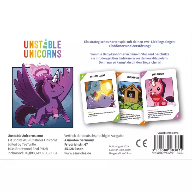 Unstable Unicorns, gioco di carte