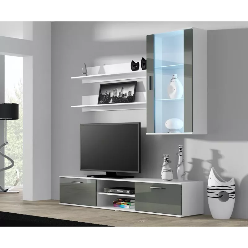 Cama supporto TV SOHO 180 bianco/grigio lucido