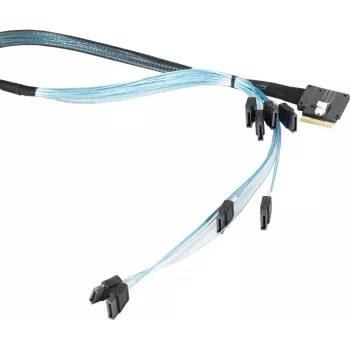 Supermicro - cavo SAS interno - 1x8 slim SAS (SFF-8654) (M) angolare sinistro a SATA (M) 70 cm