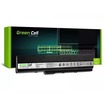 Batteria Green Cell AS02 per ASUS serie K52 — Li-Ion 4400 mAh, 11,1 V, 6 celle, nero