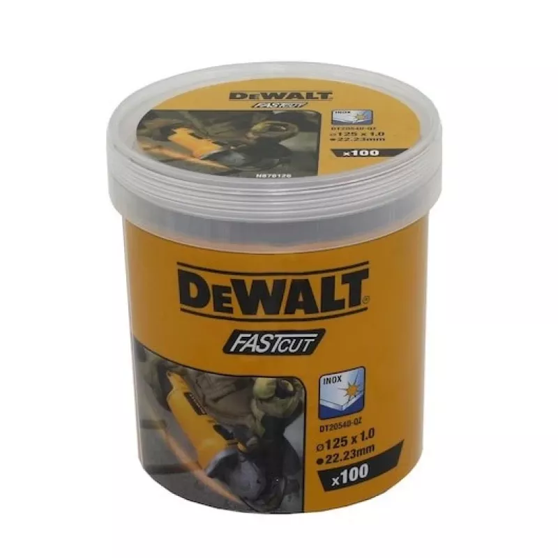 DeWalt DT20540-QZ Metal Target Inox dischi da taglio 125 x 1,0 mm, confezione da 100