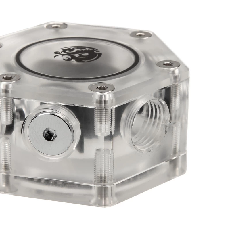 Indicatore di flusso BitsPower Hexagon Flow Indicator-RGB BP-HFI-RGB — illuminazione RGB, design esagonale