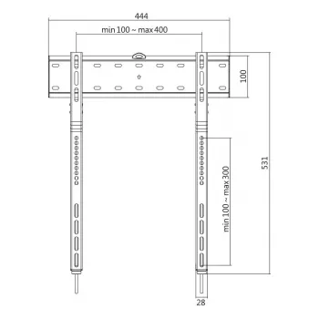 Supporto a parete per TV, 32-65 pollici, fisso, max. 40 kg