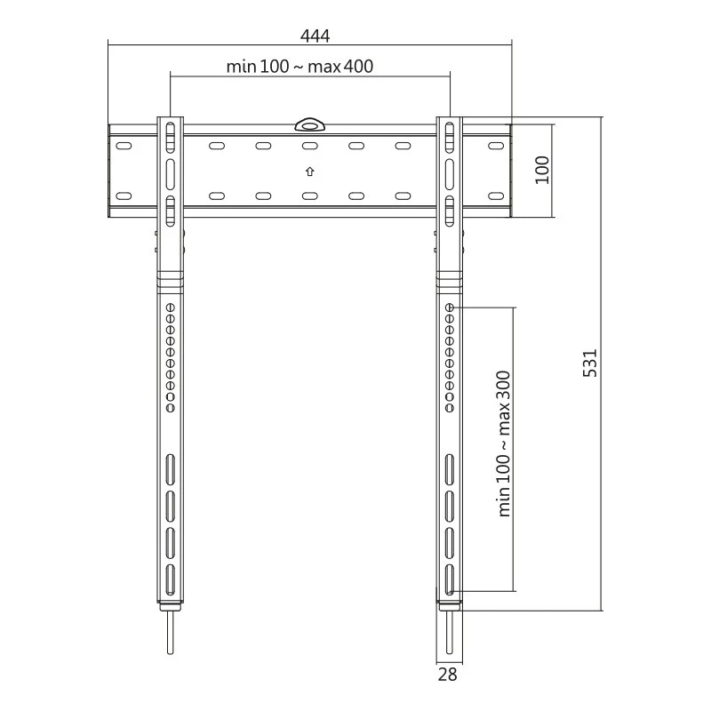 Supporto a parete per TV, 32-65 pollici, fisso, max. 40 kg