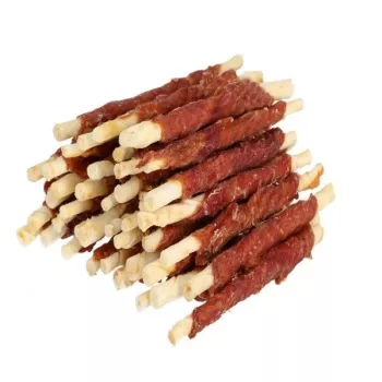 Hilton Duck Wrap White Rawhide Stick 500 g — bastoncino masticabile per cani all'anatra, proteine 60%