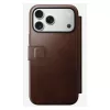 Custodia per cellulare Nomad Modern Leather Folio Cover per iPhone 17 Pro Max — marrone, pelle, schermo da 6,3