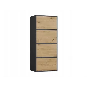 Comodino ALMA, antracite/rovere artisan