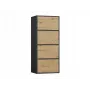 Comodino ALMA, antracite/rovere artisan