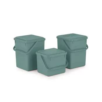 Contenitore per la raccolta differenziata rotho verde 4,5 l – compatto contenitore per riciclo in tecnopolimero con foro di sospensione