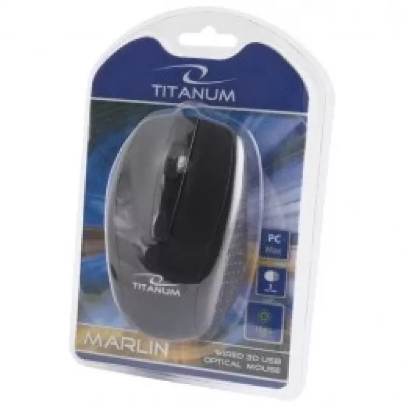 TITANUM TM110K mouse ambidestro USB Type-A ottico 1000 DPI