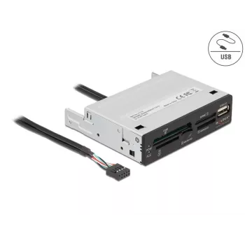 Lettore di schede DeLOCK 91708 USB 2.0 interno nero grigio CF SD MicroSD