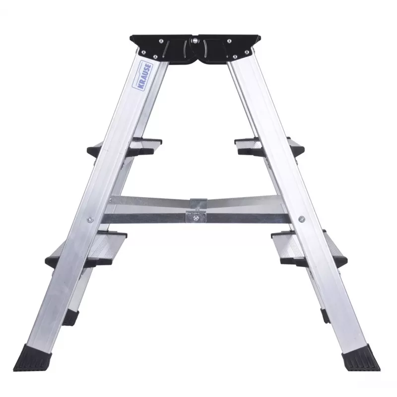 Scaletta Krause 126030 — alluminio 3 gradini, altezza massima 65 cm, 6,1 kg, larghezza 500 mm