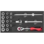Set di chiavi a bussola gedore red R22150020, set di chiavi a bussola da 18 pezzi con cricchetto e inserti a bussola