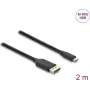 Adattatore cavo video DELOCK USB Type-C a DisplayPort 2 m, nero