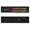 Switch Ethernet PoE QOLTEC 52289 — 4x porte RJ45 PoE, 2x RJ45 uplink, budget PoE 65W