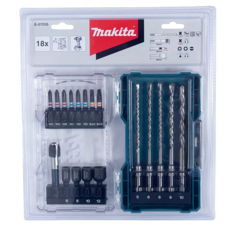 Set punte per avvitatore Makita E-07026 18 pz.
