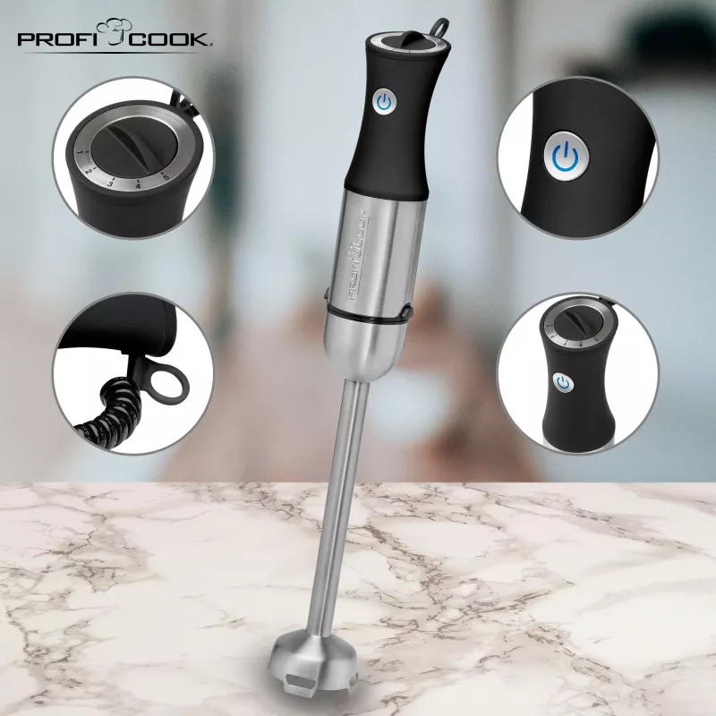 ProfiCook PC-SM 1094 mixer frullatore a immersione 1000 W nero, acciaio inox