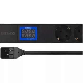 Unità di distribuzione di corrente PowerWalker 10133010 PDU 1U nero, prese Type-F, connettore femmina C20, 16 A, 3500 W, cavo 2 m