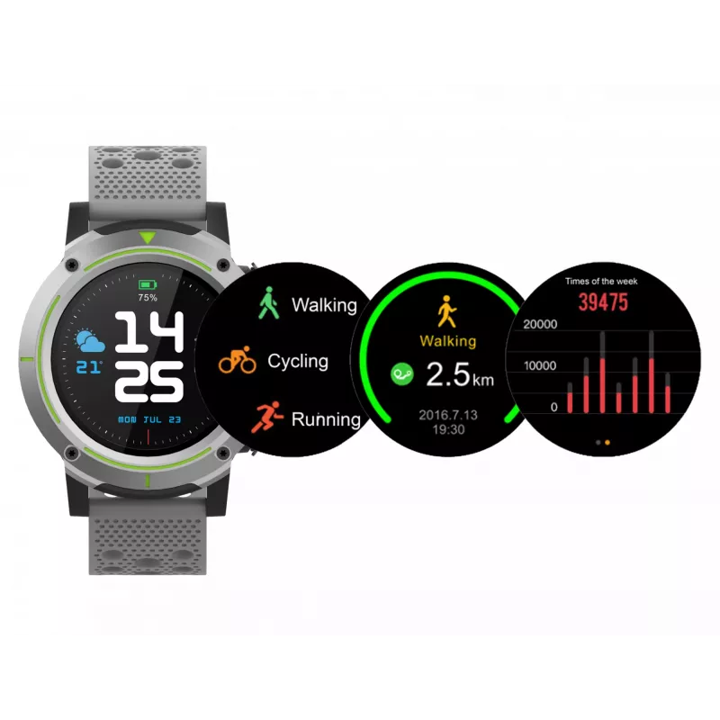 Denver SW-510 Smartwatch GPS, 1,3" touchscreen, grigio