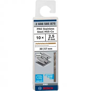 Punta elicoidale Bosch Punta per metallo HSS-Co DIN 338 diametro 2,5 mm