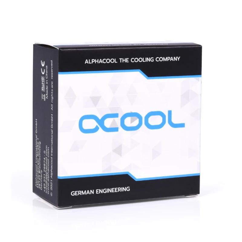 Alphacool 17593 raccordo per tubo a 45°, G1/4 femmina su G1/4 femmina, cromato
