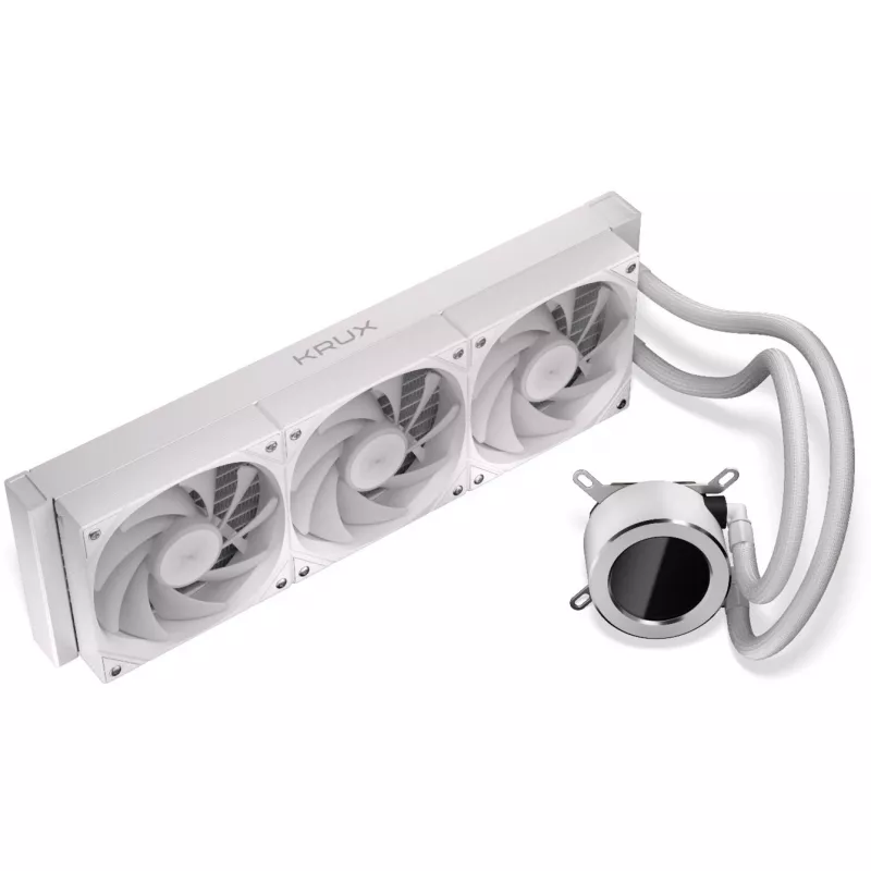 KRUX HydroGlance 360 ARGB dissipatore a liquido AIO con LCD, 360 mm, bianco