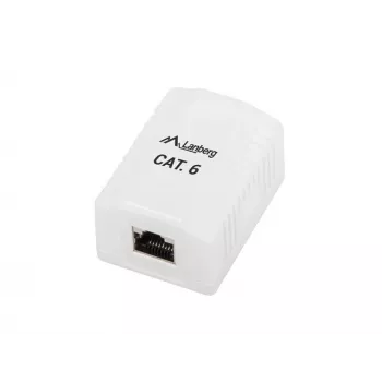 Scatola di connessione a parete RJ-45 bianca Lanberg OS6-0001-W