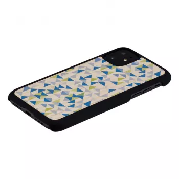 Custodia per cellulare man and wood per iPhone 11 — triangolo blu su nero, guscio rigido protettivo