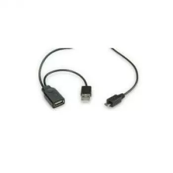 ROLINE cavo USB 2.0 a Y - 2x Type-A (M / F) - Micro B M - 1m - schermato - USB 2.0 Type Micro B - 1 mm (19.08.1009)