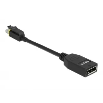 DeLOCK - Adattatore DisplayPort - Mini DisplayPort (M) con blocco a DisplayPort (F) - DisplayPort 1.4 - 15 cm - senza alogeni, supporto 8K - nero (65978)
