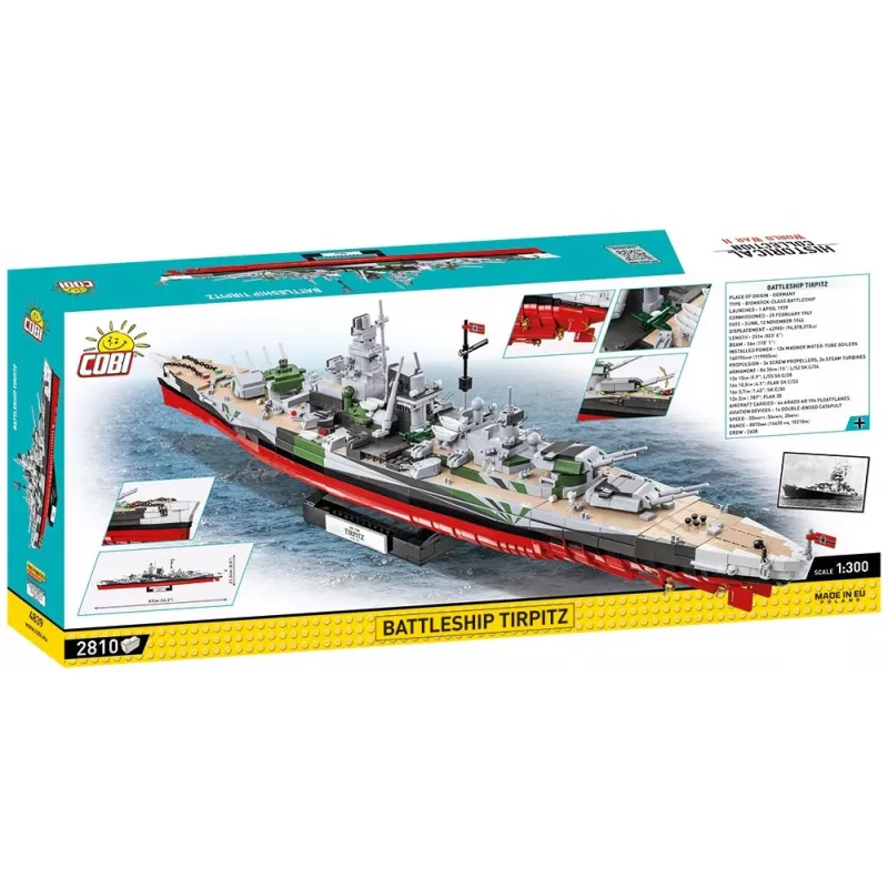 COBI 4839 Historical Collection set di mattoncini corazzata Tirpitz, 2810 elementi, 1:300