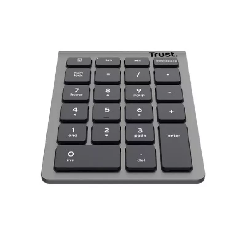 Tastierino numerico TRUST Xalas 22 tasti RF wireless switch a forbice per laptop/PC, argento, 94 g