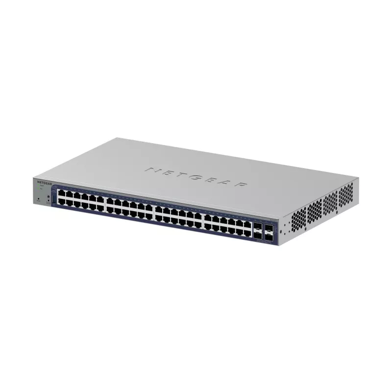Switch Gigabit Ethernet gestito Netgear GS752TX, 48x RJ-45 10/100/1000, supporto 10G, rack 1U, grigio