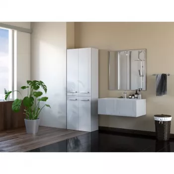 Topeshop NEL 1K DD armadietto bagno in bianco lucido